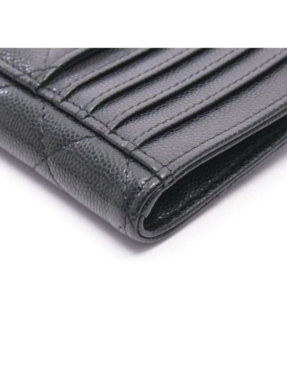 Chanel Coin Case Quilted CC Logo Fragment Black Caviar Leather